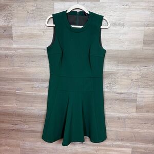 Madewell "Anywhere" Fit and Flare Dress in Forest Green – Size 10